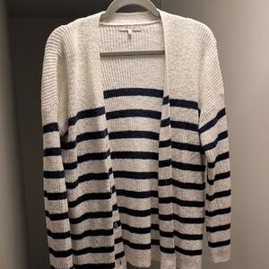 Madewell Navy and Cream Striped Cardigan